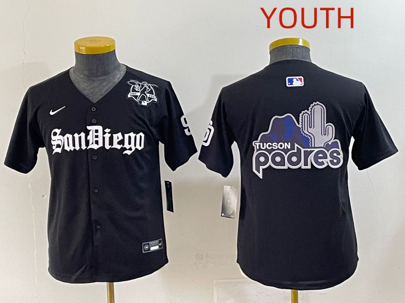 Youth 2025 San Diego Padres Blank Black Five generations Joint Name Nike MLB Jersey style 11->youth mlb jersey->Youth Jersey